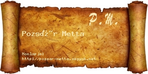 Pozsár Metta névjegykártya